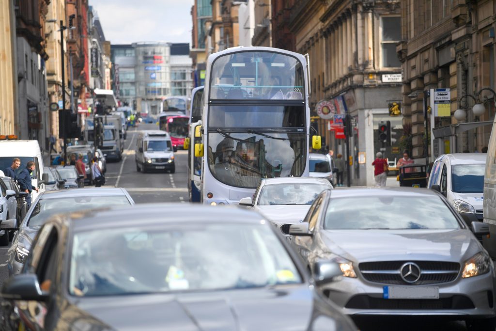 Decorative image of Glasgow City Centre traffic.