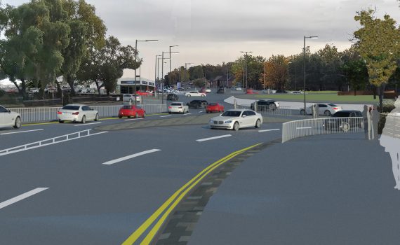Ravenscraig Access Infrastructure - artists' impression of new roundabout