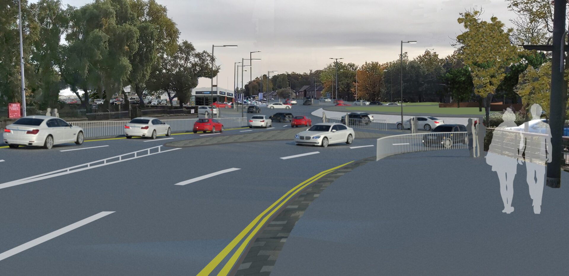 Ravenscraig Access Infrastructure - artists' impression of new roundabout at Airbles Road/Windmillhill Street.