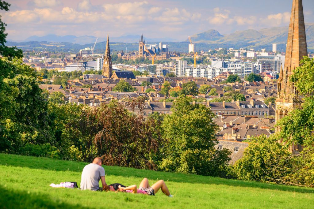 cityscape - view from Queen's park over Glasgow skyline