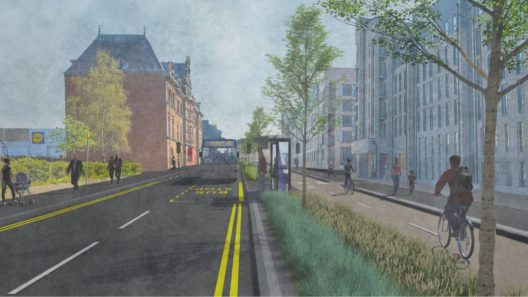 Artists' impression of possible Avenues Plus project on Duke Street and John Knox Street.