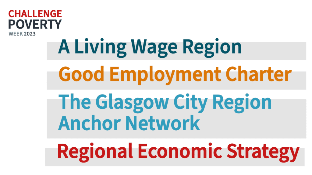 Challenge Poverty Week 2023: A Living Wage Region, Good Employment Charter, The Glasgow City Region Anchor Network, Regional Economic Strategy