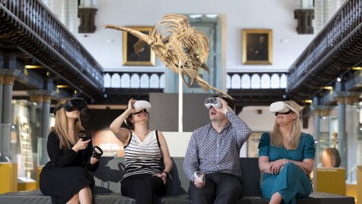 The University of Glasgow / Museums in the Metaverse Pictured L to r Lynn Verschuren , Professor Maria Economou , Dr Neil McDonnell and Dr Pauline Mackay and in The Huntarian Museum