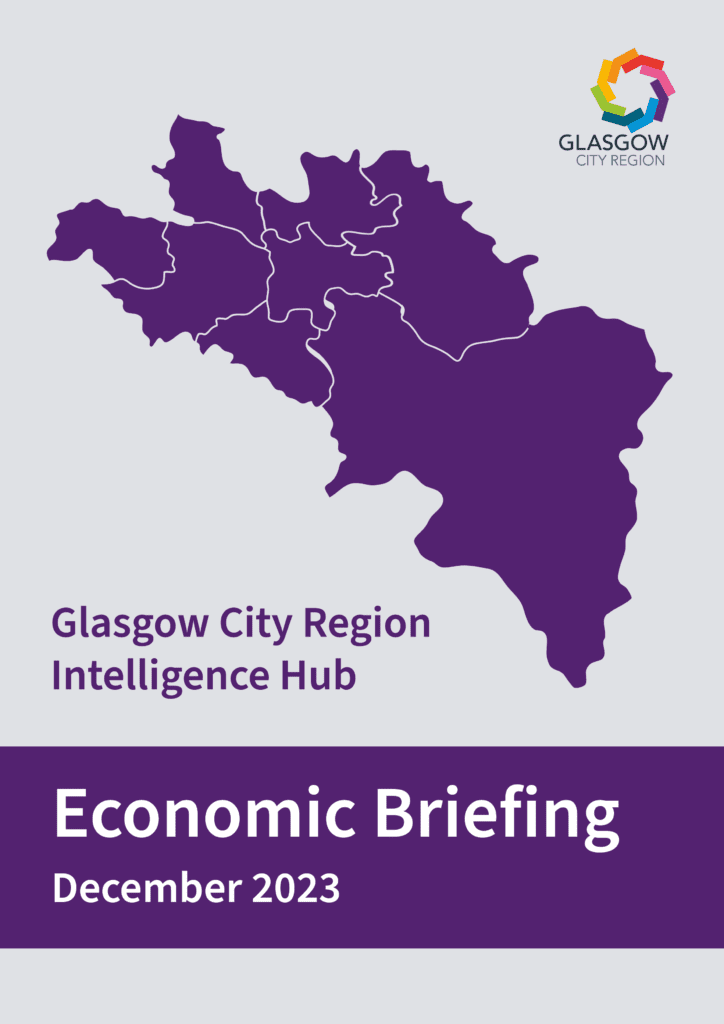 Document cover: Glasgow City Region Intelligence Hub Economic Briefing, December 2023