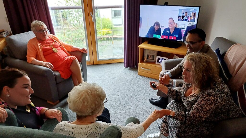 Photograph: Chatta TV system in use at David Walker Gardens in Rutherglen